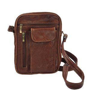 Genuine Leather Crossbody bag. Handcrafted. Honey Color. Unisex.